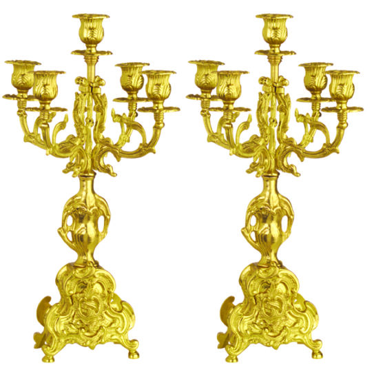 Lot de 2 Candélabres Laiton - ht. 41cm