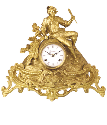 Pendule Laiton - Mouvement Mécanique 8 jours - ht. 36cm