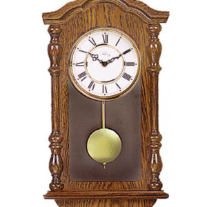 Carillon Quartz teinté Chêne avec en porte bois massif - ht. 46cm