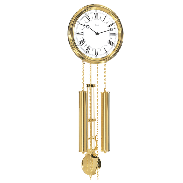 Pendule quartz laiton à balancier - ht. 62cm