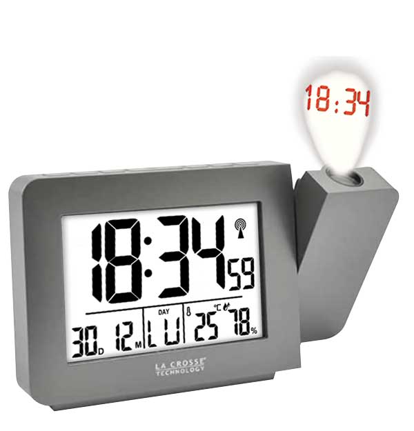 Réveil LCD radio-contrôlé projection