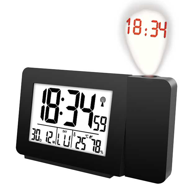 Réveil LCD radio-contrôlé projection