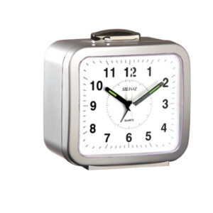 Réveil Quartz argent - Sonnerie cloche - Mouvement silencieux