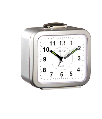 Réveil Quartz argent - Sonnerie cloche - Mouvement silencieux