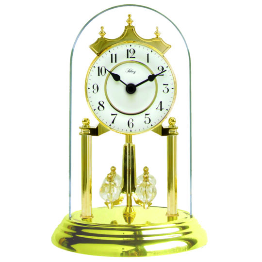Pendule 400 jours Quartz balancier boules façon cristal - ht. 23cm