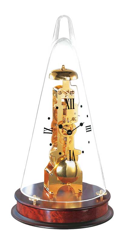 Pendule Mécanique à poser - Globe Verre conique - ht. 36 cm