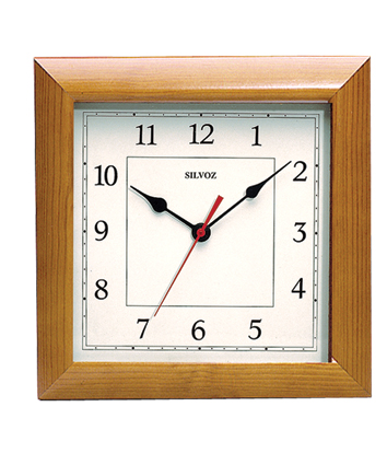 Pendule Quartz bois teinté Miel