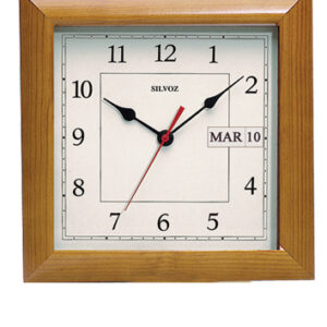 Pendule Quartz grand dato bois teinté Miel