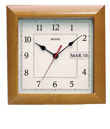 Pendule Quartz grand dato bois teinté Miel