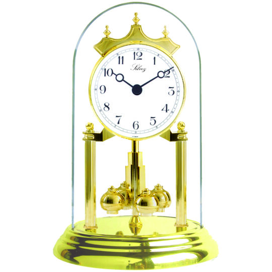 Pendule 400 jours Quartz balancier boules dorées - ht. 23cm