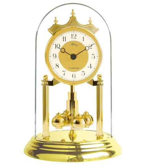 Pendule 400 jours Quartz balancier boules dorées "A SONNERIE" - ht. 23cm