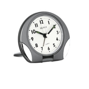 Réveil de Voyage Quartz gris - Eclairage cadran par pression sur le verre