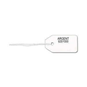 Botte de 1000 Etiquettes N°13 "Argent 925/1000" à Fil blanc - Bristol