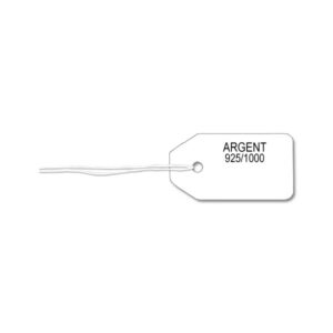 Botte de 1000 Etiquettes N°13 "Argent 925/1000" à Fil blanc - Plastique