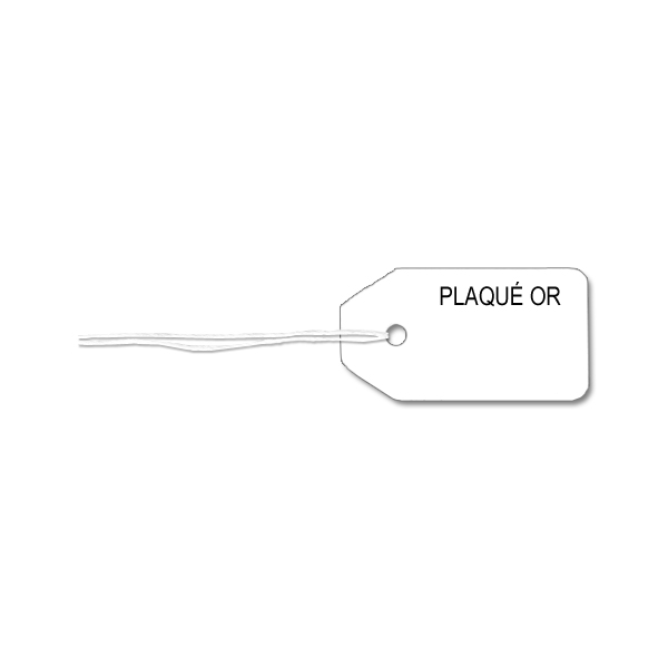 Botte de 1000 Etiquettes N°13 "Plaqué Or" à Fil blanc - Plastique