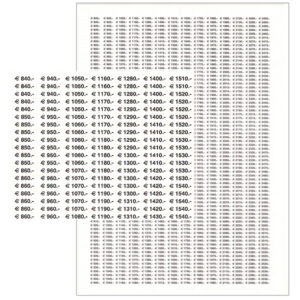 Série de 10 Planches d'Etiquettes de 840 à 2530€