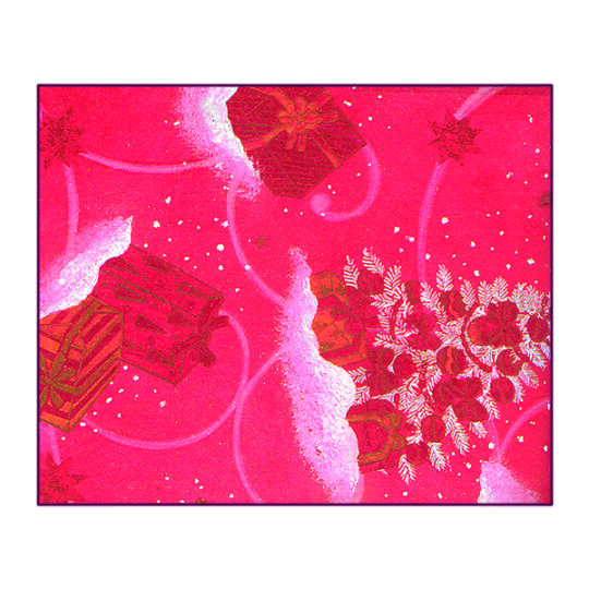 Papier Noël Imprimé H rouge - 60 gr - Rouleau de 70cmx100m