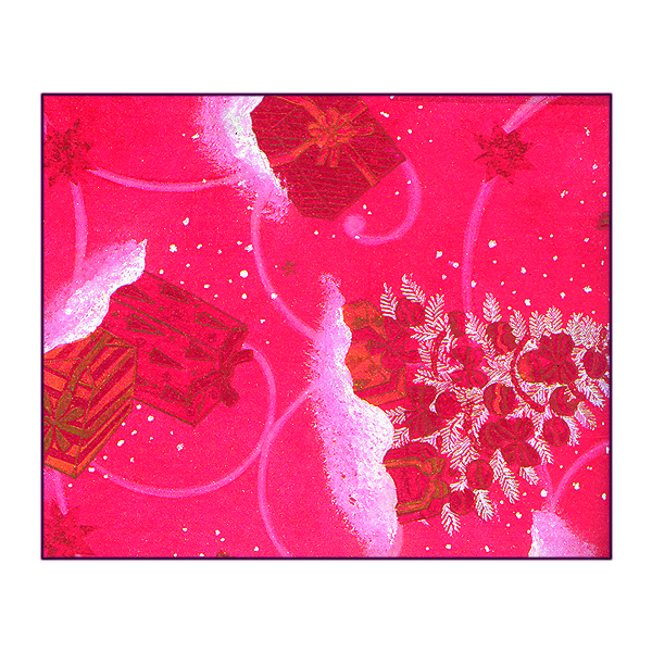 Papier Noël Imprimé H rouge - 60 gr - Rouleau de 70cmx100m