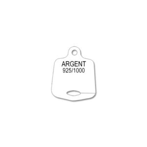 Paquet de 1000 Etiquettes ANTEA FENDU pour Médaille "Argent 925/1000" - Plastique