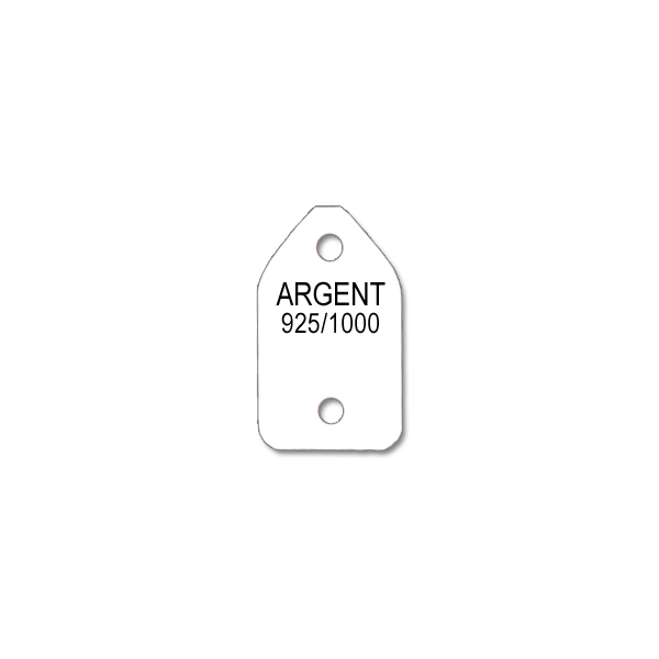 Carnet de 450 Etiquettes ALPHA pour Chaîne "Argent 925/1000" - Plastique