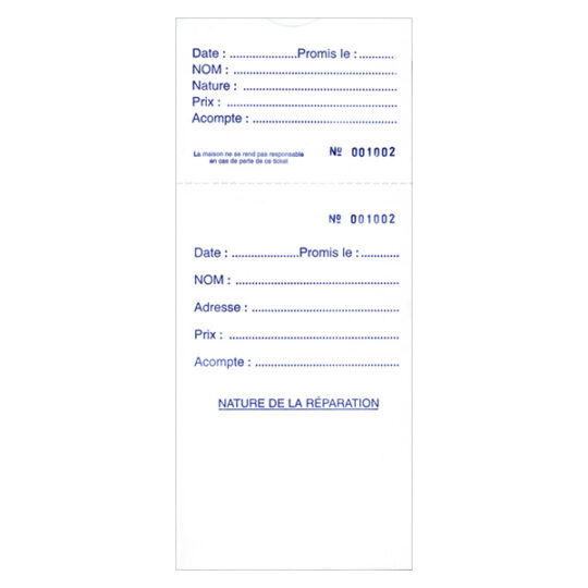 Emb. 1000 Sachets à Souche Standard - N°1 à 1000
