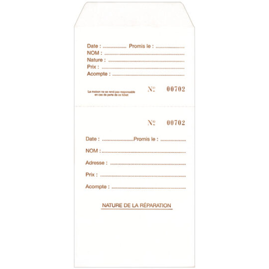 Emb. 1000 Sachets à Souche Standard - N°1 à 1000