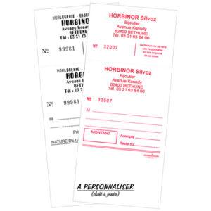 Emb. 1000 Sachets Réparation à Souche Numéroté A PERSONNALISER