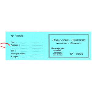 Emb. 1000 Tickets à Souche Numérotés Standards Neutres de 1 à 1000