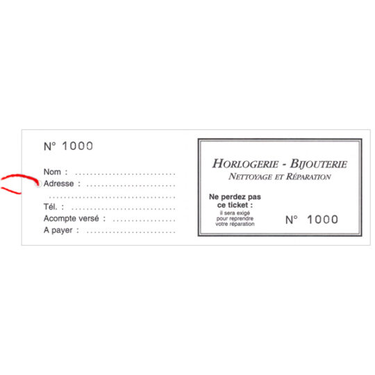 Emb. 1000 Tickets à Souche Numérotés Standards Neutres de 1 à 1000