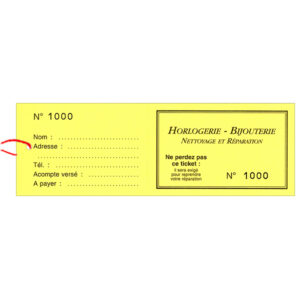 Emb. 1000 Tickets à Souche Numérotés Standards Neutres de 1 à 1000