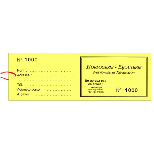 Emb. 1000 Tickets à Souche Numérotés Standards Neutres de 1 à 1000