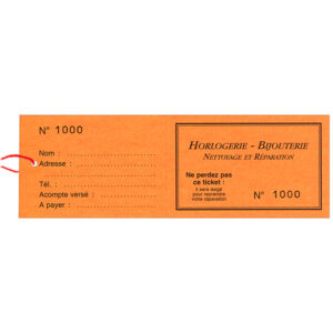 Emb. 1000 Tickets à Souche Numérotés Standards Neutres de 1 à 1000