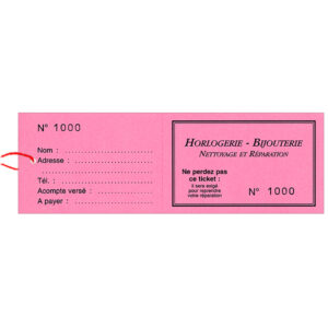 Emb. 1000 Tickets à Souche Numérotés Standards Neutres de 1 à 1000