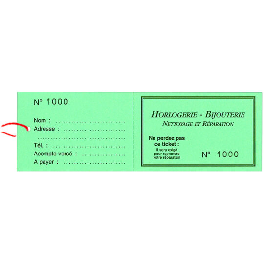 Emb. 1000 Tickets à Souche Numérotés Standards Neutres de 1 à 1000