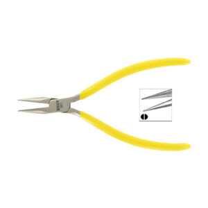 Pince Chaîniste en Acier Nickelé 11,5 cm -Becs demi-ronds lisses- Manches isolés "BERGEON"