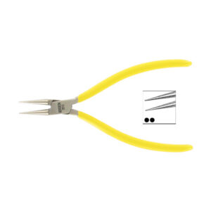 Pince en Acier Nickelé 11,5 cm -Becs ronds/pointus lisses- Manches isolés "BERGEON"