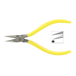 Pince Chaîniste en Acier Poli 13 cm -Becs demi-ronds striés- Manches isolés "BERGEON"
