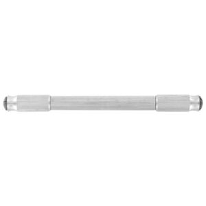 Mandrin avec Corps Acier Nickelé Cannelé Creux et Tête Carrée - 2 Pinces en Acier-10,5 cm