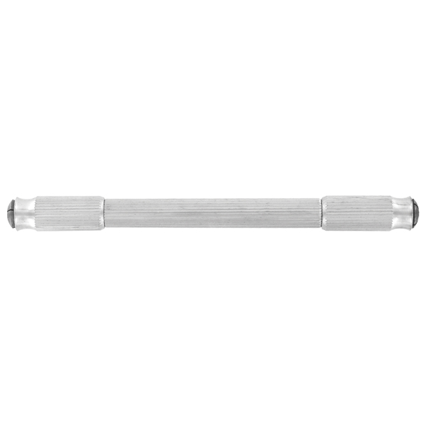 Mandrin avec Corps Acier Nickelé Cannelé Creux et Tête Carrée - 2 Pinces en Acier-10,5 cm
