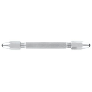 Mandrin avec Corps Acier Nickelé Cannelé Creux et Tête Carrée - 2 Pinces en Acier -11 cm