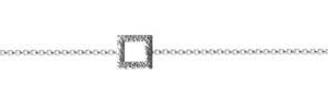 BRACELET ARG RHOD CARRE CENTRAL