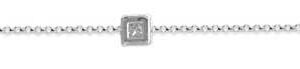 BRACELET ARG RHOD CARRE CENTRAL AVEC PIERRE