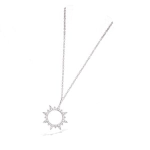 CHAINE+PENDENTIF ARG RHODIE SOLEIL OXYDE