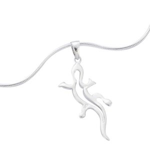 CHAINE+PENDENTIF ARG RHODIE SALAMANDRE LISSE