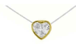 COLLIER FIL NYLON COEUR PL/OR 3M 18K
