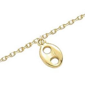 CHAINE DE CHEVILLE PLAQUE GRAIN DE CAFE 25CM