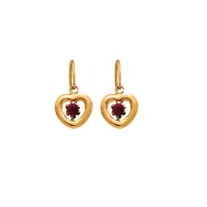 BRISURE OR 375 COEUR RUBIS
