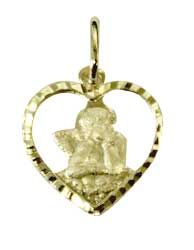 MEDAILLE OR JAUNE 375 ANGE PERCE 12MM