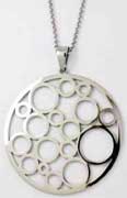 CHAINE + PENDENTIF ACIER ROND AJOURE
