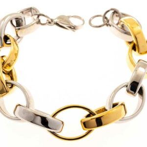 BRACELET ACIER BICOLORE GROSSE MAILLE